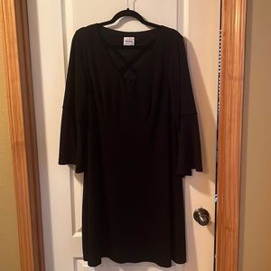 Black bell sleeve dress